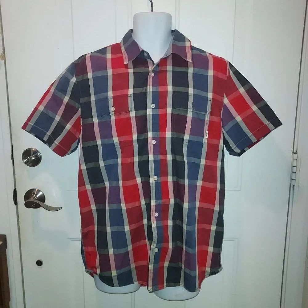 Vans Off the Wall Button Down Plaid Shirt M